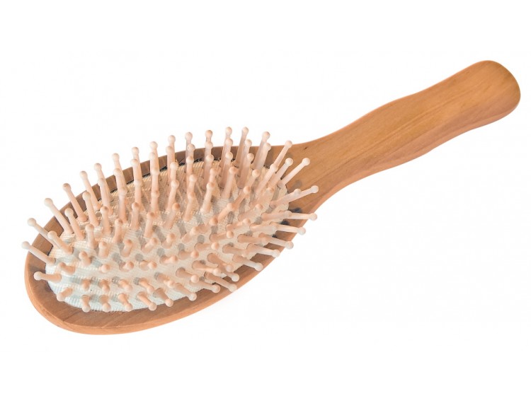 Hairbrush oval with wooden pins